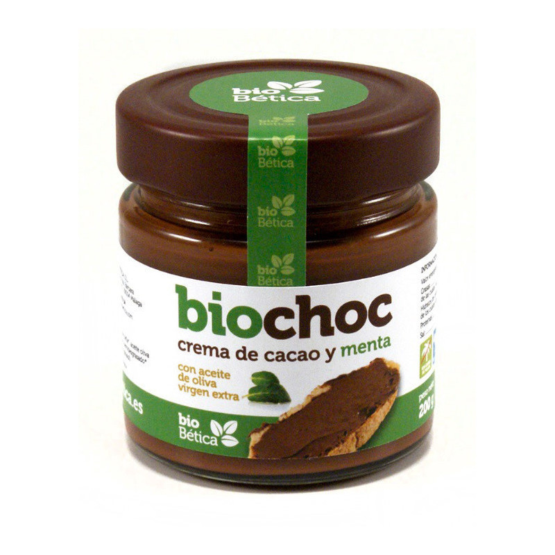 Biochoc crema de cacao menta bio 200gr cristal