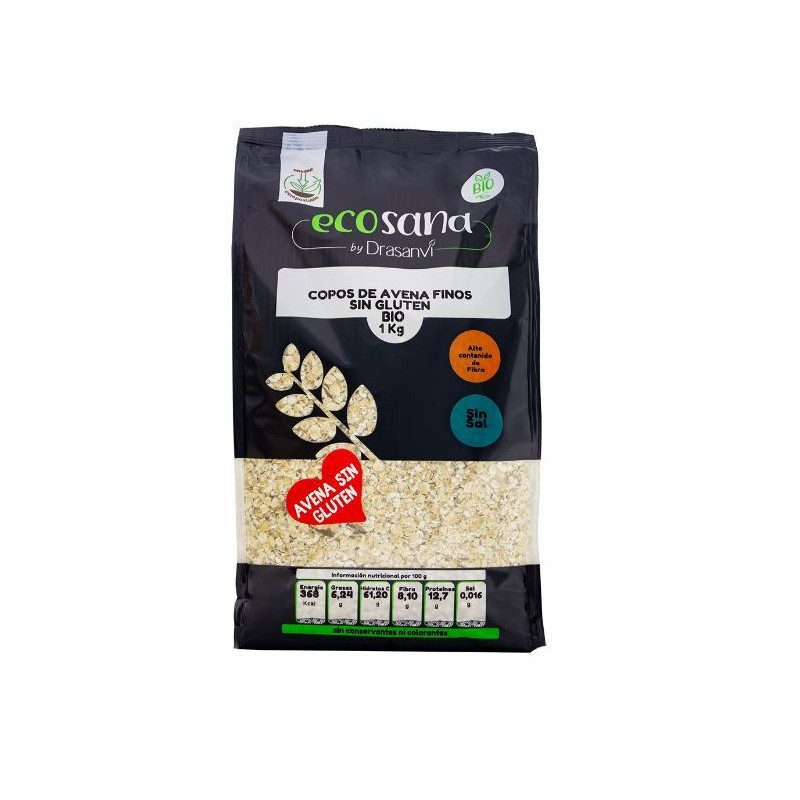 Copos avena finos bio integral sin gluten 1kg  ecosana