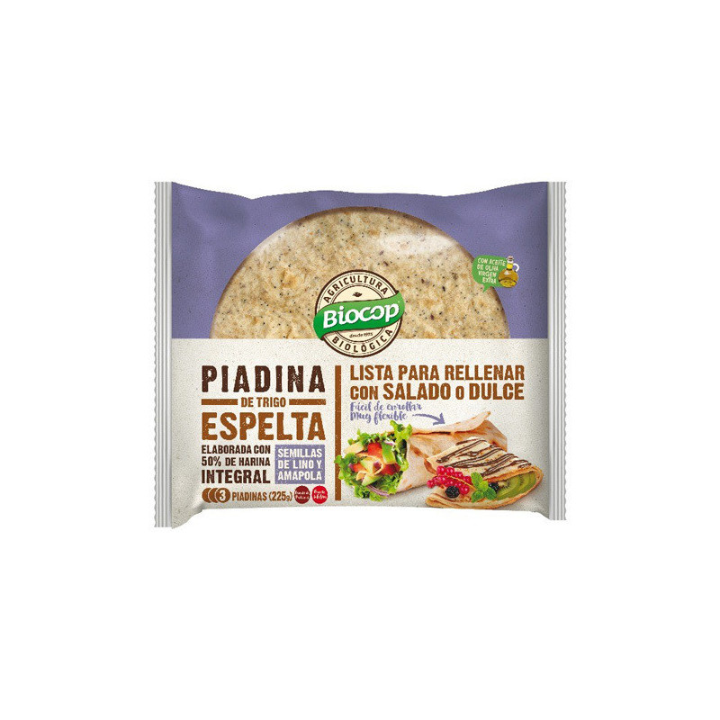 Piadina tr espelta 50% integral lino amapo biocop 225 g