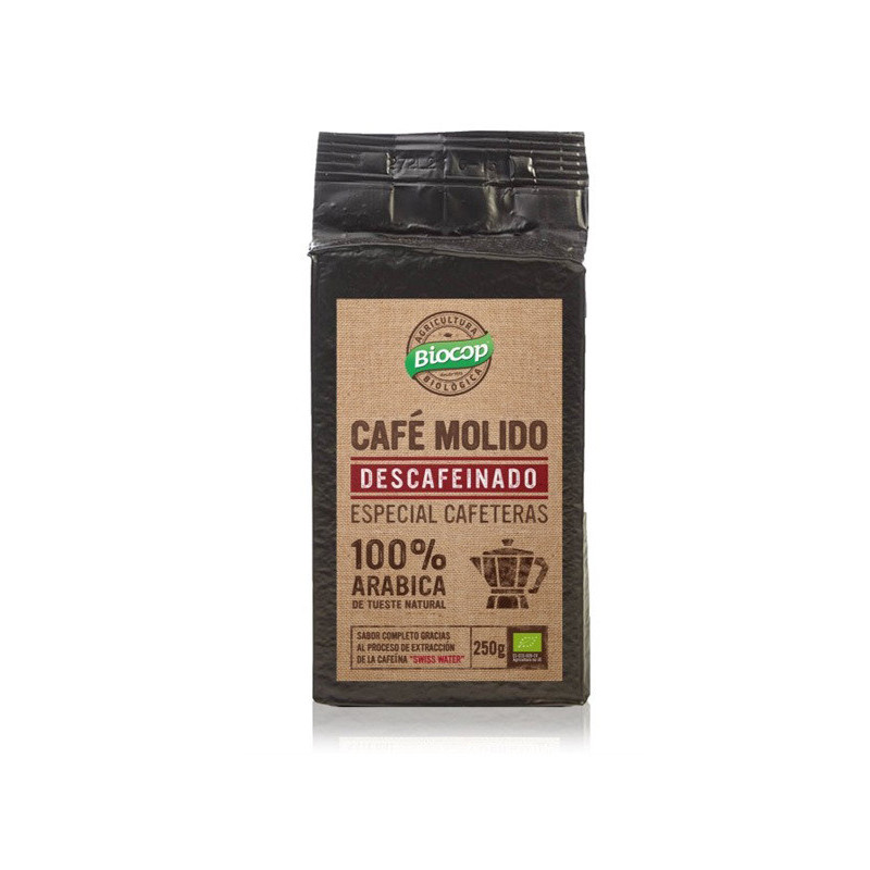 Cafe descafeinado molido 100% arabico biocop 250g