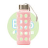 Botella bbo rosa borosilicato con silicona 300 ml.  irisana