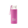 Botella bbo rosa borosilicato con silicona 330 ml. irisana