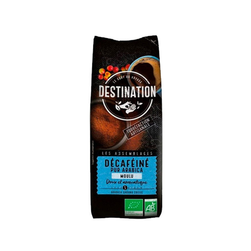 Cafe molido descafeinado suave 100% arabica bio, 250 g