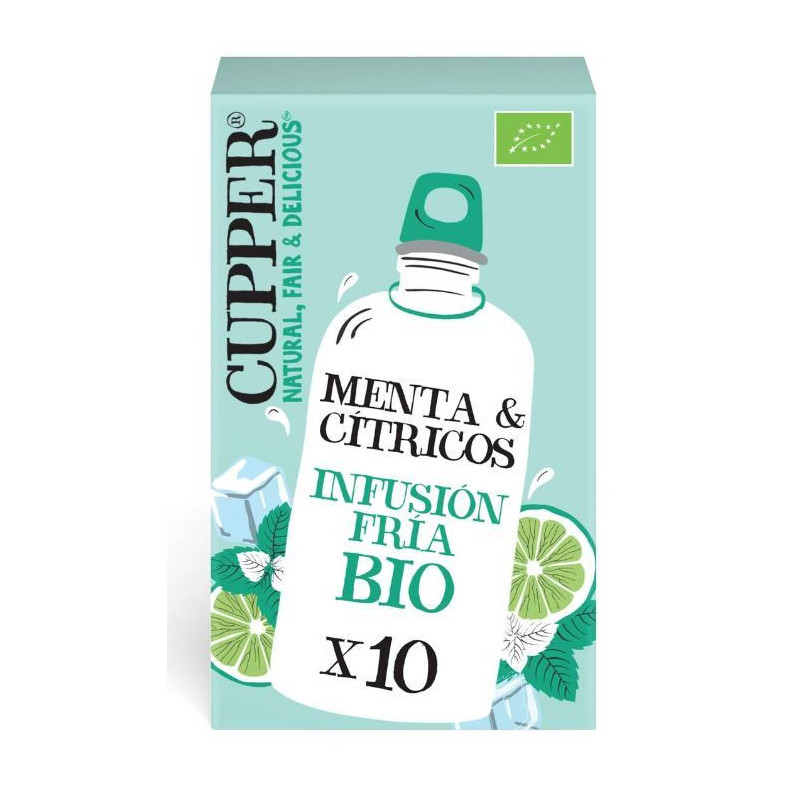 Infusion fria de menta y citricos bio 10 bolsas