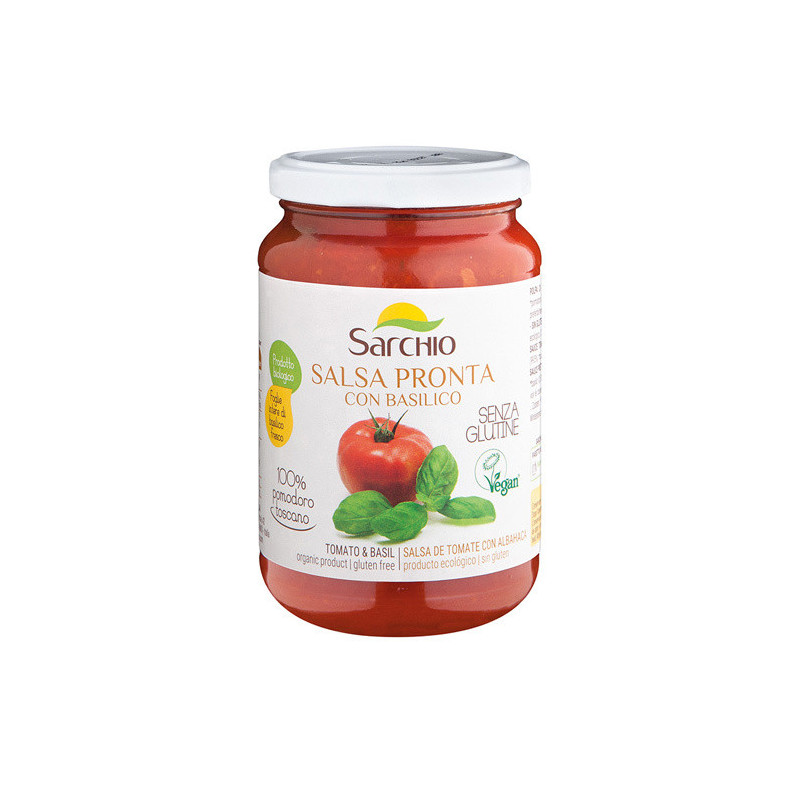 Salsa tomate bio y albahaca 340gr