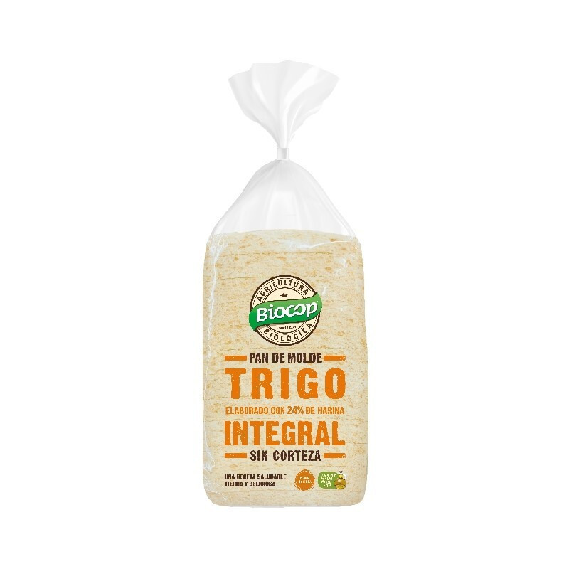 Pan de molde trigo integral sin corteza bio 300g