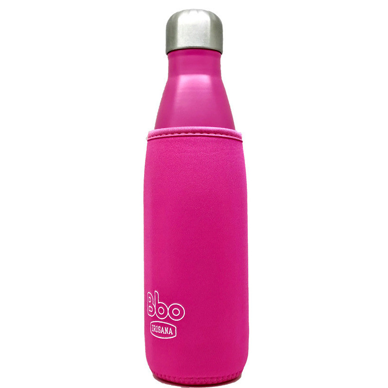 Botella bbo termo acero inoxidable 500ml fucsia con funda