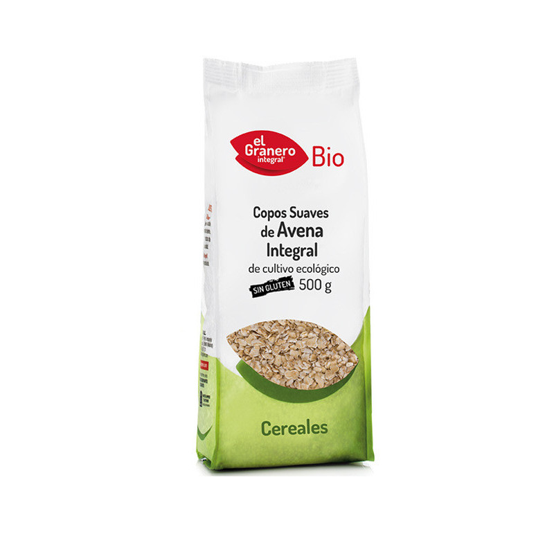 Copos suaves de avena integral sin gluten bio 500 g