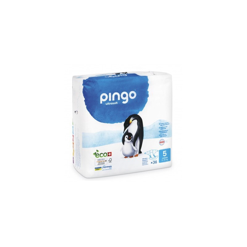 Pañales ecológicos pingo talla 5 junior (36und)