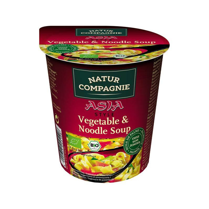 Vaso sopa inst asia pasta y verduras bio 55g