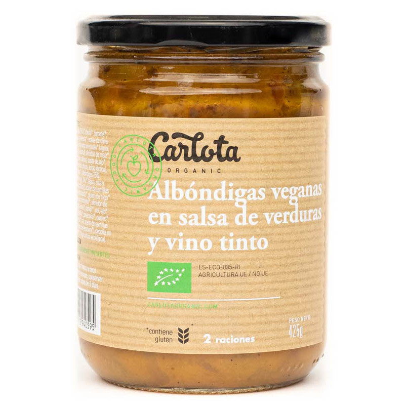 Albóndigas veganas en salsa vino tinto bio 425 gr