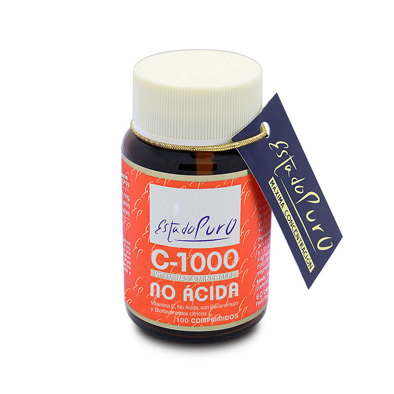 Vitamina c 1000 no ácida 100mg 100 comp estado puro